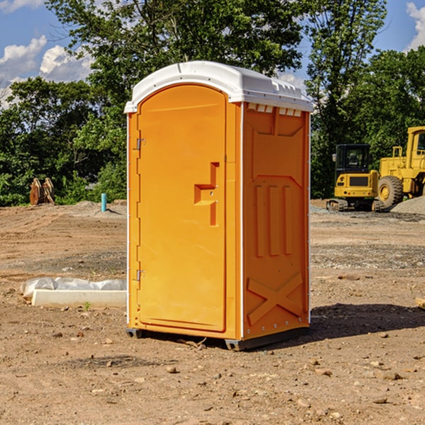 how often are the portable restrooms cleaned and serviced during a rental period in Bucyrus Kansas